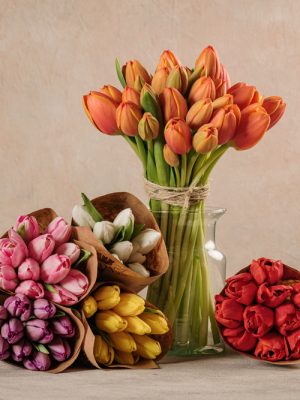 Bouquet di tulipani, componi il tuo bouquet. Fiori online consegna a domicilio