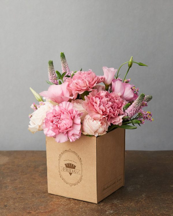 Box Romantico, fiori in box di cartone riciclato consegna a domicilio