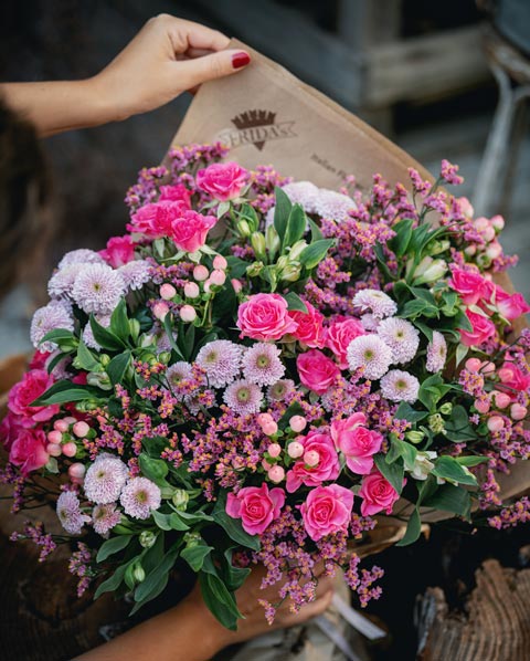Bouquet Nastro Rosa Frida's creato per Campagna LILT 2021