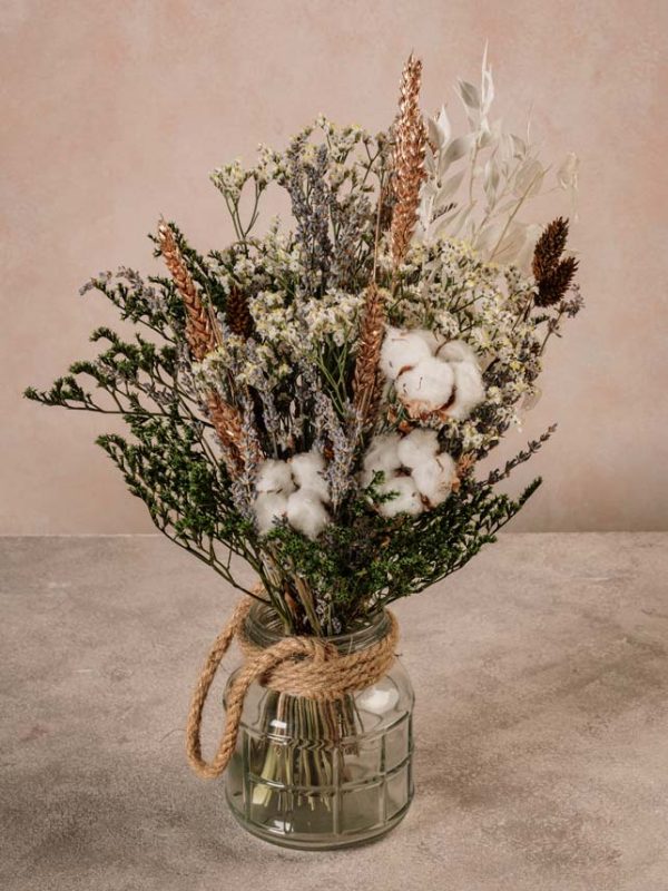 Bouquet Alaska, fiori di cotone in un bouquet dal sapore artico
