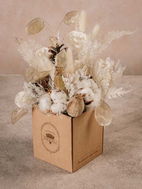 Box Artico bouquet di fiori di cotone Frida's