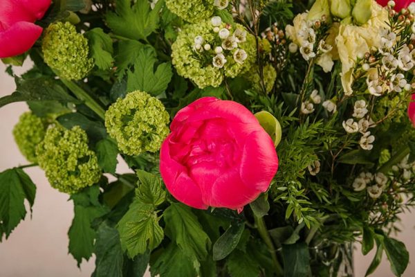 Bouquet Luxury con Peonie peonia coral
