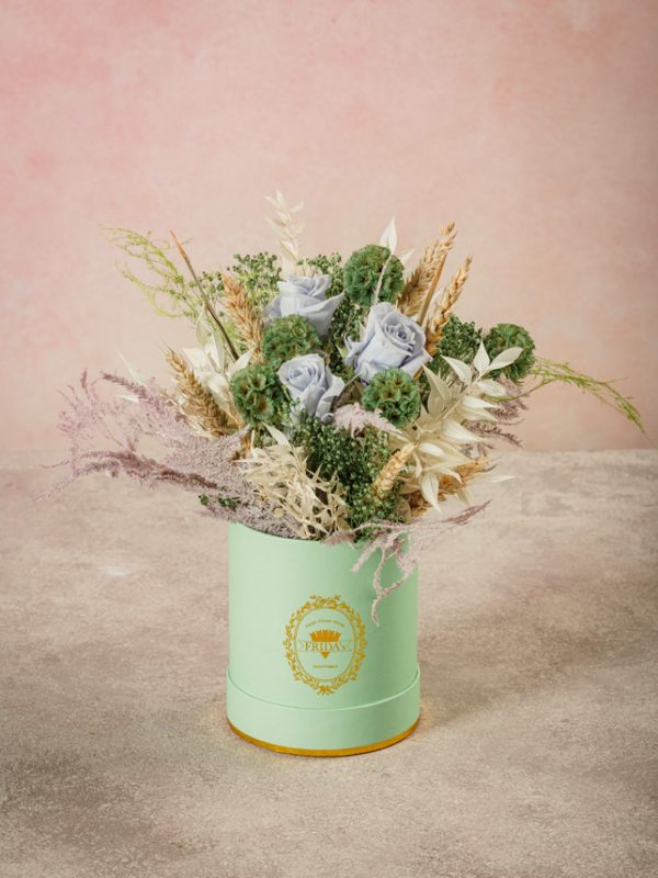 Cappelliera Mini Carezza bouquet di fiori secchi e stabilizzati di alta qualità
