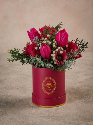Cappelliera Mini Magic Potion rose, margherite, tulipani e conifere mix
