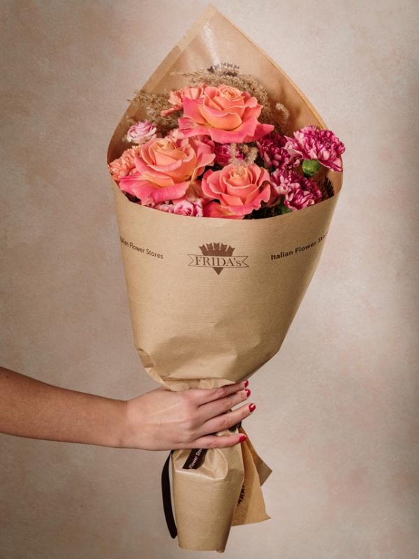 Bouquet Vitaminico mazzo di fiori freschi incartato con marchio Frida's