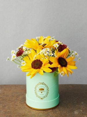 Cappelliera Mini Sunny bouquet di girasoli e camomilla
